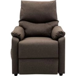YOUTHUP Fauteuil Inclinable De Massage Marron Tissu - Brun -Pas Cher Fauteuil Magasin 51886538 5