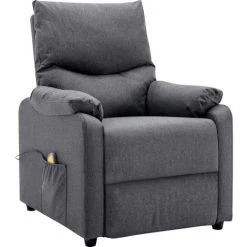 YOUTHUP Fauteuil Inclinable De Massage Gris Foncé Tissu - Gris -Pas Cher Fauteuil Magasin 51886540 2