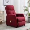 YOUTHUP Fauteuil Inclinable De Massage Rouge Bordeaux Tissu - Rouge -Pas Cher Fauteuil Magasin 51887620 1