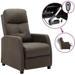 YOUTHUP Fauteuil Inclinable électrique Taupe Tissu - Taupe