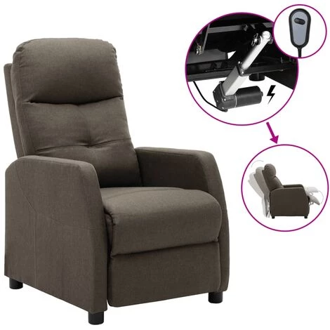 YOUTHUP Fauteuil Inclinable électrique Taupe Tissu - Taupe 3 YOUTHUP Fauteuil Inclinable électrique Taupe Tissu - Taupe