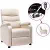 YOUTHUP Fauteuil Inclinable électrique Crème Tissu - Crème