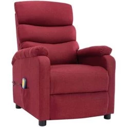 YOUTHUP Fauteuil Inclinable électrique De Massage Bordeaux Tissu - Rouge -Pas Cher Fauteuil Magasin 51894135 2