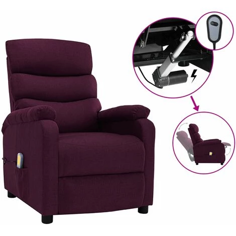 YOUTHUP Fauteuil Inclinable électrique De Massage Violet Tissu - Pourpre 3 YOUTHUP Fauteuil Inclinable électrique De Massage Violet Tissu - Pourpre