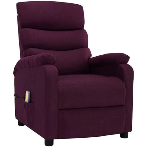 YOUTHUP Fauteuil Inclinable électrique De Massage Violet Tissu - Pourpre 4 YOUTHUP Fauteuil Inclinable électrique De Massage Violet Tissu - Pourpre – Image 2