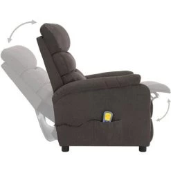 YOUTHUP Fauteuil Inclinable électrique De Massage Taupe Tissu - Taupe -Pas Cher Fauteuil Magasin 51894139 5