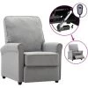 YOUTHUP Fauteuil TV Inclinable électrique Gris Clair Tissu - Gris
