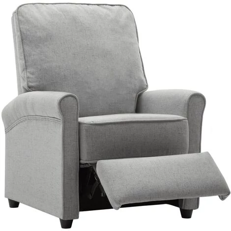 YOUTHUP Fauteuil TV Inclinable électrique Gris Clair Tissu - Gris 6 YOUTHUP Fauteuil TV Inclinable électrique Gris Clair Tissu - Gris – Image 4