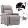 YOUTHUP Fauteuil Inclinable électrique De Massage Gris Clair Tissu - Gris -Pas Cher Fauteuil Magasin 51894158 1