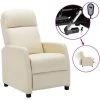 YOUTHUP Fauteuil Inclinable électrique Blanc Crème Similicuir - Crème -Pas Cher Fauteuil Magasin 51894162 1