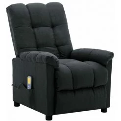 YOUTHUP Fauteuil De Massage Inclinable électrique Gris Foncé Tissu - Gris -Pas Cher Fauteuil Magasin 51894176 2