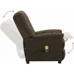 YOUTHUP Fauteuil De Massage Inclinable électrique Marron Tissu - Brun 10 YOUTHUP Fauteuil De Massage Inclinable électrique Marron Tissu - Brun -Pas Cher Fauteuil Magasin 51894179 4