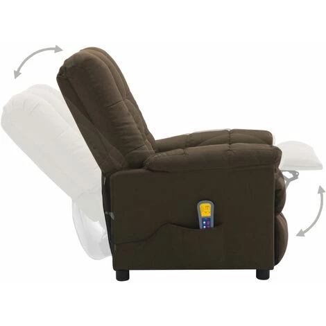 YOUTHUP Fauteuil De Massage Inclinable électrique Marron Tissu - Brun 6 YOUTHUP Fauteuil De Massage Inclinable électrique Marron Tissu - Brun – Image 4