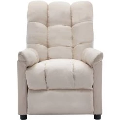 YOUTHUP Fauteuil De Massage Inclinable électrique Crème Tissu - Crème -Pas Cher Fauteuil Magasin 51894183 2