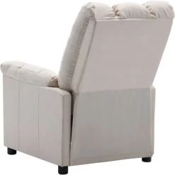YOUTHUP Fauteuil De Massage Inclinable électrique Crème Tissu - Crème -Pas Cher Fauteuil Magasin 51894183 4