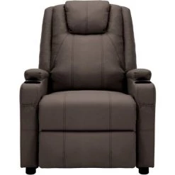 YOUTHUP Fauteuil Inclinable électrique Marron Similicuir - Brun -Pas Cher Fauteuil Magasin 51894185 3