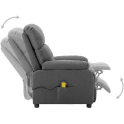YOUTHUP Fauteuil De Massage Inclinable électrique Gris Clair Tissu - Gris 9 YOUTHUP Fauteuil De Massage Inclinable électrique Gris Clair Tissu - Gris -Pas Cher Fauteuil Magasin 51894199 3