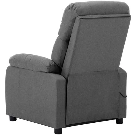 YOUTHUP Fauteuil De Massage Inclinable électrique Gris Clair Tissu - Gris 6 YOUTHUP Fauteuil De Massage Inclinable électrique Gris Clair Tissu - Gris – Image 4