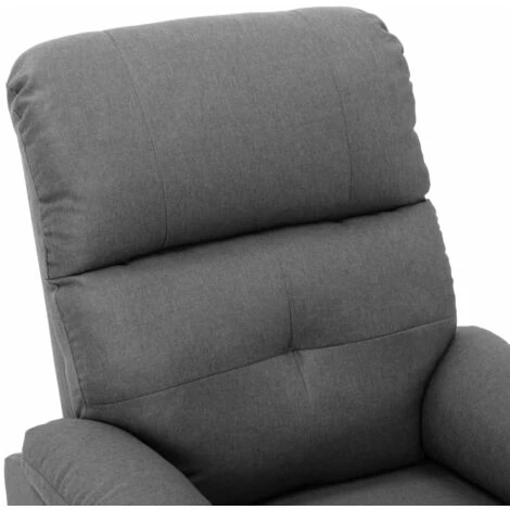 YOUTHUP Fauteuil De Massage Inclinable électrique Gris Clair Tissu - Gris 7 YOUTHUP Fauteuil De Massage Inclinable électrique Gris Clair Tissu - Gris – Image 5