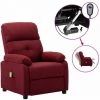 YOUTHUP Fauteuil De Massage Inclinable électrique Bordeaux Tissu - Rouge