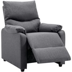YOUTHUP Fauteuil TV Inclinable électrique Gris Foncé Tissu - Gris -Pas Cher Fauteuil Magasin 51894212 5