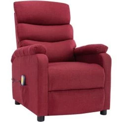 YOUTHUP Fauteuil Inclinable De Massage Rouge Bordeaux Tissu - Rouge -Pas Cher Fauteuil Magasin 51896355 2