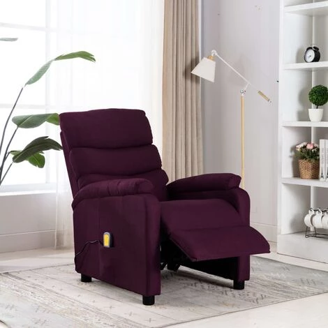 YOUTHUP Fauteuil Inclinable De Massage Violet Tissu - Pourpre 3 YOUTHUP Fauteuil Inclinable De Massage Violet Tissu - Pourpre