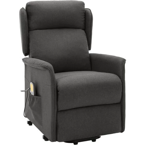 YOUTHUP Fauteuil De Massage Inclinable Gris Foncé Tissu 5 YOUTHUP Fauteuil De Massage Inclinable Gris Foncé Tissu – Image 3