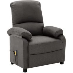 YOUTHUP Fauteuil De Massage Inclinable Gris Foncé Tissu - Gris