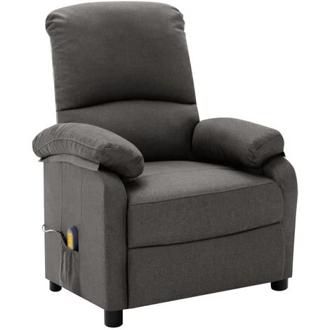 YOUTHUP Fauteuil De Massage Inclinable Gris Foncé Tissu - Gris 3 YOUTHUP Fauteuil De Massage Inclinable Gris Foncé Tissu - Gris