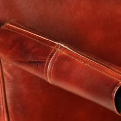 YOUTHUP Fauteuil 60x75x90 Cm Marron Foncé Cuir De Chèvre Véritable - Brun -Pas Cher Fauteuil Magasin 51896519 5