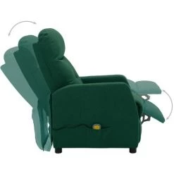 YOUTHUP Fauteuil Inclinable De Massage Vert Foncé Tissu - Vert -Pas Cher Fauteuil Magasin 51897433 4
