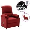 YOUTHUP Fauteuil De Massage Inclinable électrique Bordeaux Tissu - Rouge