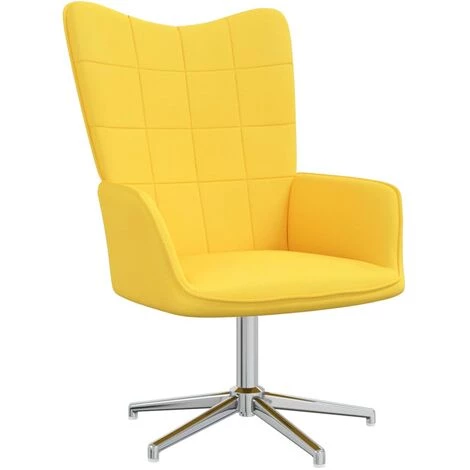 YOUTHUP Chaise De Relaxation Jaune Moutarde Tissu - Jaune 3 YOUTHUP Chaise De Relaxation Jaune Moutarde Tissu - Jaune