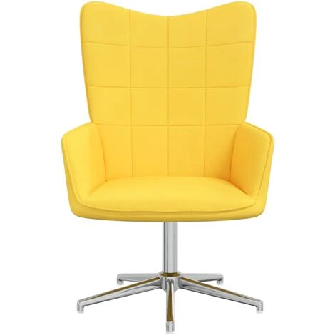 YOUTHUP Chaise De Relaxation Jaune Moutarde Tissu - Jaune 4 YOUTHUP Chaise De Relaxation Jaune Moutarde Tissu - Jaune – Image 2