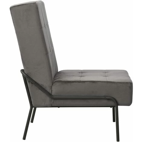 YOUTHUP Chaise De Relaxation 65x79x87 Cm Gris Foncé Velours 5 YOUTHUP Chaise De Relaxation 65x79x87 Cm Gris Foncé Velours – Image 3