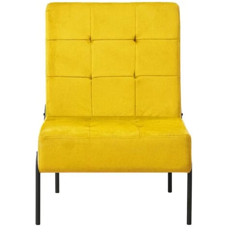 YOUTHUP Chaise De Relaxation 65x79x87 Cm Jaune Moutarde Velours 4 YOUTHUP Chaise De Relaxation 65x79x87 Cm Jaune Moutarde Velours – Image 2