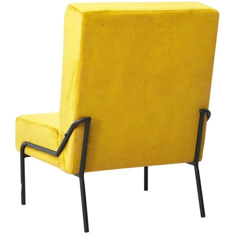 YOUTHUP Chaise De Relaxation 65x79x87 Cm Jaune Moutarde Velours 6 YOUTHUP Chaise De Relaxation 65x79x87 Cm Jaune Moutarde Velours – Image 4