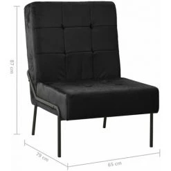 YOUTHUP Chaise De Relaxation 65x79x87 Cm Noir Velours -Pas Cher Fauteuil Magasin 51899657 5
