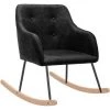 YOUTHUP Chaise à Bascule Noir Tissu - Noir 2 YOUTHUP Chaise à Bascule Noir Tissu - Noir -Pas Cher Fauteuil Magasin 51900342 1