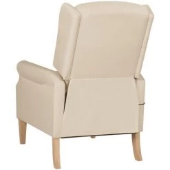 YOUTHUP Fauteuil De Massage Inclinable Crème Tissu - Crème -Pas Cher Fauteuil Magasin 51900345 3