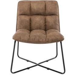 MOLOO MOLTO - Fauteuil Vintage Marron Pieds Métal Noir - Marron -Pas Cher Fauteuil Magasin 51901293 5