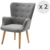 MOLOO SCAND - Fauteuil Scandinave Tissu Gris Pieds Bois(x2) - Gris 1 MOLOO SCAND - Fauteuil Scandinave Tissu Gris Pieds Bois(x2) - Gris -Pas Cher Fauteuil Magasin 51901301 1
