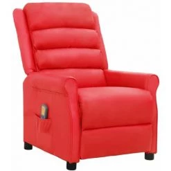 Fauteuil De Massage Inclinable Similicuir Rouge VidaXL