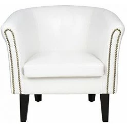 NOVA Fauteuil Chesterfield Et Repose-pieds Salon Rembourré Séjour En Imitation Cuir Couleur : BLANCHE 9 NOVA Fauteuil Chesterfield Et Repose-pieds Salon Rembourré Séjour En Imitation Cuir Couleur : BLANCHE -Pas Cher Fauteuil Magasin 52056330 3