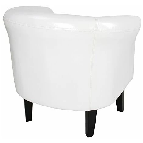 NOVA Fauteuil Chesterfield Et Repose-pieds Salon Rembourré Séjour En Imitation Cuir Couleur : BLANCHE 6 NOVA Fauteuil Chesterfield Et Repose-pieds Salon Rembourré Séjour En Imitation Cuir Couleur : BLANCHE – Image 4