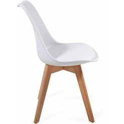 NOVA Définir 4 Chaises De Design Scandinaves De La Cuisine Ou La Salle à Manger Pieds En Bois De Hêtre Couleur : Blanche -Pas Cher Fauteuil Magasin 52056358 3