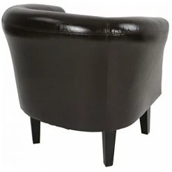 NOVA Fauteuil Chesterfield Et Repose-pieds Salon Rembourré Séjour En Imitation Cuir Couleur : Marron -Pas Cher Fauteuil Magasin 52056545 4