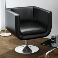 Topdeal Chaise De Bar Noir Similicuir