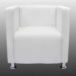 Topdeal Fauteuil Cube Blanc Similicuir 10 Topdeal Fauteuil Cube Blanc Similicuir -Pas Cher Fauteuil Magasin 52083496 4